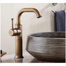 GobekUsa Antique Brass Bathroom Faucet Single Handle Deck Mount Hot Cold Mixer