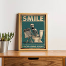 GobekUsa Skeleton Man Squatting Toilet Canvas Wall Art