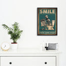 GobekUsa Skeleton Man Squatting Toilet Canvas Wall Art