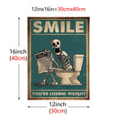 GobekUsa Skeleton Man Squatting Toilet Canvas Wall Art