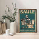 GobekUsa Skeleton Man Squatting Toilet Canvas Wall Art