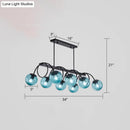 GobekUsa Sleek Black Glass Sphere Island Light for Modern Dining Rooms