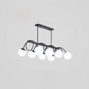 GobekUsa Sleek Black Glass Sphere Island Light for Modern Dining Rooms