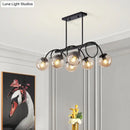 GobekUsa Sleek Black Glass Sphere Island Light for Modern Dining Rooms