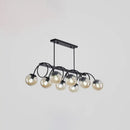 GobekUsa Sleek Black Glass Sphere Island Light for Modern Dining Rooms