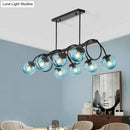 GobekUsa Sleek Black Glass Sphere Island Light for Modern Dining Rooms