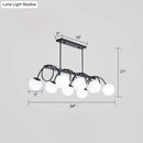 GobekUsa Sleek Black Glass Sphere Island Light for Modern Dining Rooms
