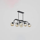 GobekUsa Sleek Black Glass Sphere Island Light for Modern Dining Rooms