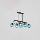 GobekUsa Sleek Black Glass Sphere Island Light for Modern Dining Rooms