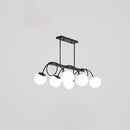 GobekUsa Sleek Black Glass Sphere Island Light for Modern Dining Rooms
