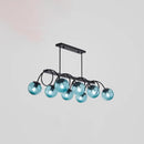GobekUsa Sleek Black Glass Sphere Island Light for Modern Dining Rooms