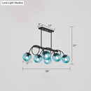 GobekUsa Sleek Black Glass Sphere Island Light for Modern Dining Rooms