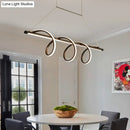 GobekUsa Sleek Black Spiral Island LED Light for Dining Room Suspension