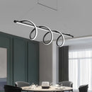 GobekUsa Sleek Black Spiral Island LED Light for Dining Room Suspension