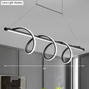 GobekUsa Sleek Black Spiral Island LED Light for Dining Room Suspension