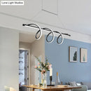 GobekUsa Sleek Black Spiral Island LED Light for Dining Room Suspension