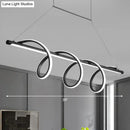 GobekUsa Sleek Black Spiral Island LED Light for Dining Room Suspension