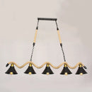 GobekUsa Sleek Black Spiral Rope Pendant Light Fixture with Loft Style Bar Island Lamp and Cone Shade