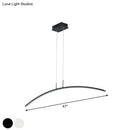 GobekUsa Sleek Black/White Arch Island LED Pendant Lamp for Elegant Dining Table Lighting