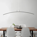 GobekUsa Sleek Black/White Arch Island LED Pendant Lamp for Elegant Dining Table Lighting