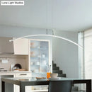 GobekUsa Sleek Black/White Arch Island LED Pendant Lamp for Elegant Dining Table Lighting