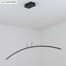 GobekUsa Sleek Black/White Arch Island LED Pendant Lamp for Elegant Dining Table Lighting