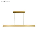 GobekUsa Sleek Brass Island Lamp: Simplicity Pole-Shaped LED Suspension Lighting for Acrylic Dining Rooms
