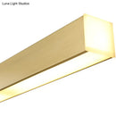 GobekUsa Sleek Brass Island Lamp: Simplicity Pole-Shaped LED Suspension Lighting for Acrylic Dining Rooms