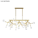 GobekUsa Sleek Firefly LED Dining Room Pendant Light with Opal Glass - Minimalist Island Chandelier