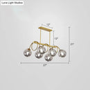 GobekUsa Sleek Gold Spiral Island Light - Post-Modern Metal Ceiling Hang Lamp with Ball Glass Shade