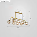GobekUsa Sleek Gold Spiral Island Light - Post-Modern Metal Ceiling Hang Lamp with Ball Glass Shade