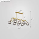 GobekUsa Sleek Gold Spiral Island Light - Post-Modern Metal Ceiling Hang Lamp with Ball Glass Shade