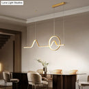 GobekUsa Sleek Island Light Fixture with Minimalistic Curves - Metallic Suspension Lighting for Living Room