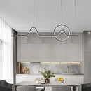 GobekUsa Sleek Island Light Fixture with Minimalistic Curves - Metallic Suspension Lighting for Living Room