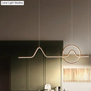 GobekUsa Sleek Island Light Fixture with Minimalistic Curves - Metallic Suspension Lighting for Living Room