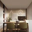 GobekUsa Sleek Island Light Fixture with Minimalistic Curves - Metallic Suspension Lighting for Living Room
