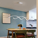 GobekUsa Sleek LED Dining Room Chandelier - Twisted Aluminium Simplicity Island Light