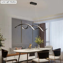 GobekUsa Sleek LED Dining Room Chandelier - Twisted Aluminium Simplicity Island Light