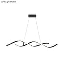 GobekUsa Sleek LED Dining Room Chandelier - Twisted Aluminium Simplicity Island Light