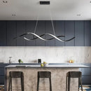 GobekUsa Sleek LED Dining Room Chandelier - Twisted Aluminium Simplicity Island Light