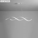 GobekUsa Sleek LED Dining Room Chandelier - Twisted Aluminium Simplicity Island Light