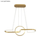 GobekUsa Sleek Ring and Curve Dining Room Pendant Light with LED Ceiling Mount – Minimalistic Metal Simplicity
