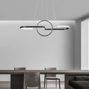 GobekUsa Sleek Ring and Curve Dining Room Pendant Light with LED Ceiling Mount – Minimalistic Metal Simplicity