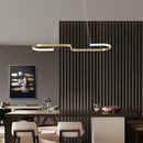 GobekUsa Sleek Ring and Curve Dining Room Pendant Light with LED Ceiling Mount – Minimalistic Metal Simplicity