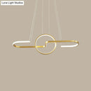 GobekUsa Sleek Ring and Curve Dining Room Pendant Light with LED Ceiling Mount – Minimalistic Metal Simplicity