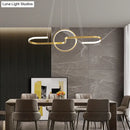 GobekUsa Sleek Ring and Curve Dining Room Pendant Light with LED Ceiling Mount – Minimalistic Metal Simplicity