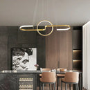 GobekUsa Sleek Ring and Curve Dining Room Pendant Light with LED Ceiling Mount – Minimalistic Metal Simplicity