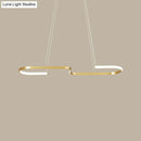 GobekUsa Sleek Ring and Curve Dining Room Pendant Light with LED Ceiling Mount – Minimalistic Metal Simplicity
