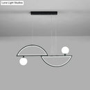 GobekUsa Sleek Semi-Circle Island Light Fixture with LED and Opal Glass Shade for Dining Room