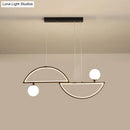 GobekUsa Sleek Semi-Circle Island Light Fixture with LED and Opal Glass Shade for Dining Room